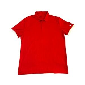 Nike Golf Mens Performance Polo Shirt Sz L Red Dri-FIT Classic Sport Athleisure